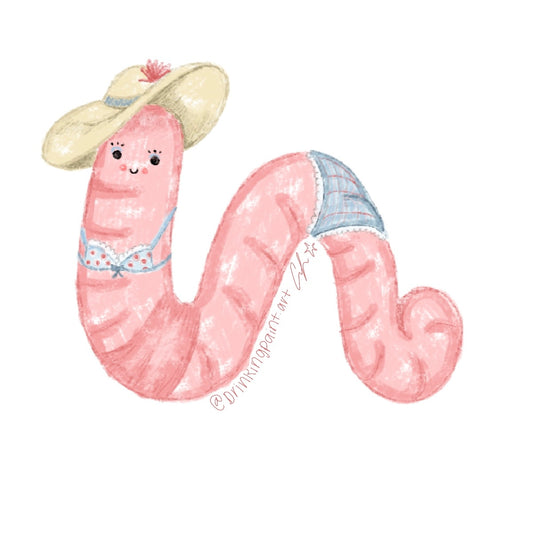Wormy Girl Sticker